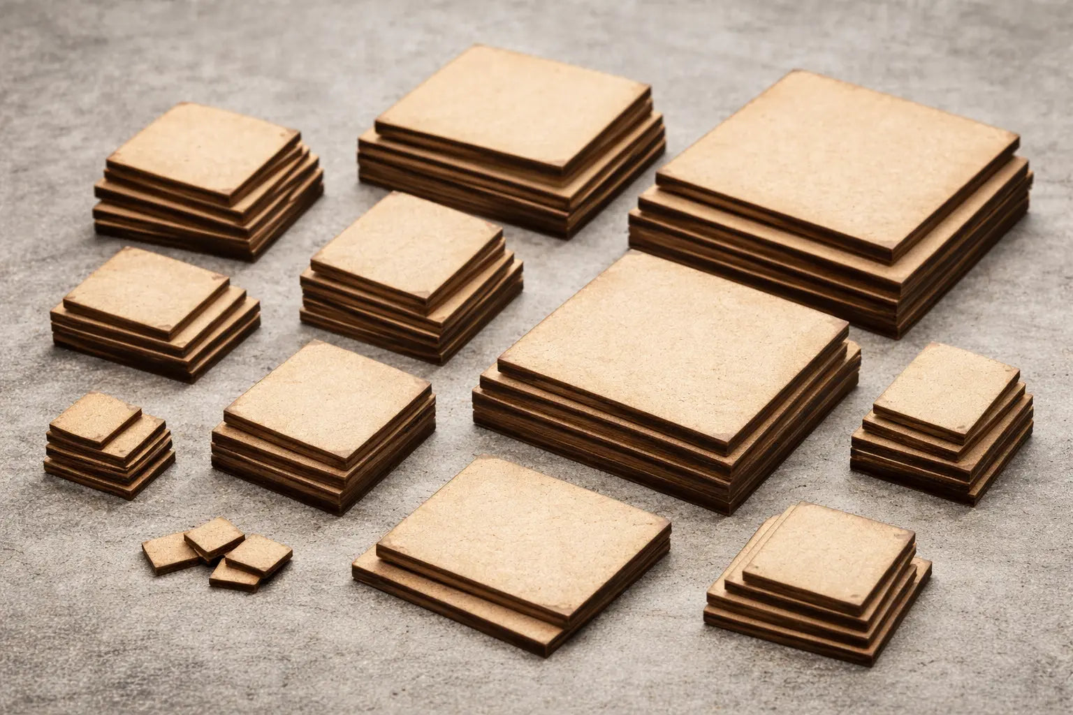 Square MDF Bases Wargaming Tabletop Miniature Figures Laser Cut Wood - All Sizes Wargame-Model-Mods