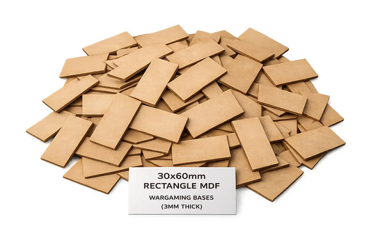 30 x 60mm Rectangle MDF Bases 3mm Thick Wargaming Cavalry Miniatures UK 3D Peak Print