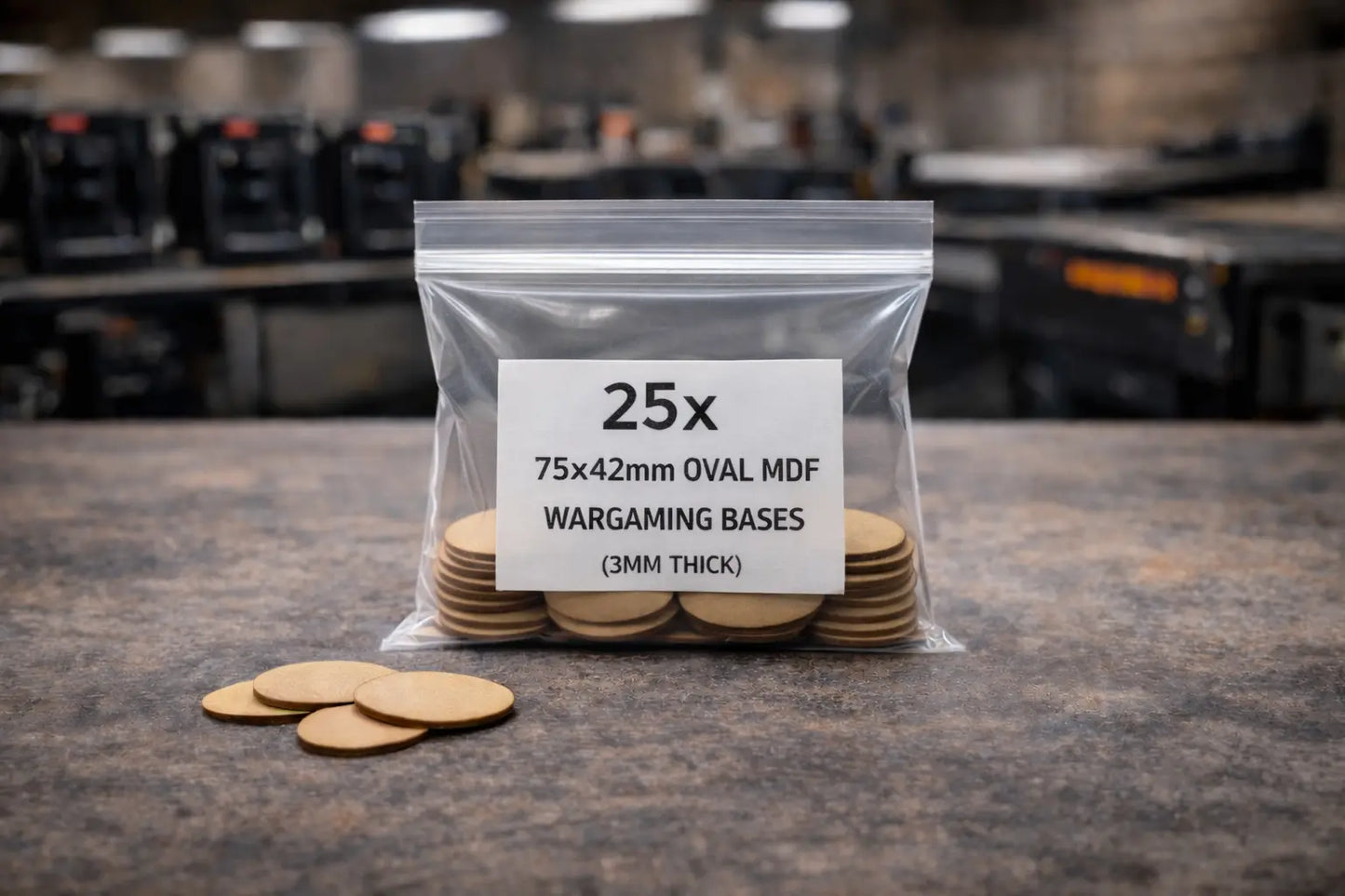 75x42mm Oval MDF Bases 3mm Thick Wargaming Miniatures Bikes Tabletop UK 3D Peak Print