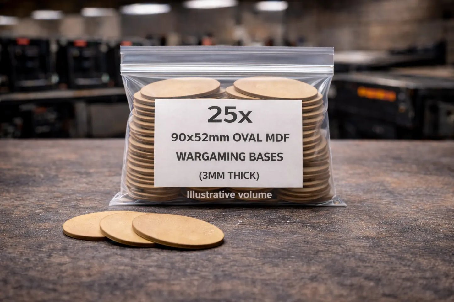 90x52mm Oval MDF Bases 3mm Thick Wargaming Miniatures Cavalry Tabletop UK 3D Peak Print