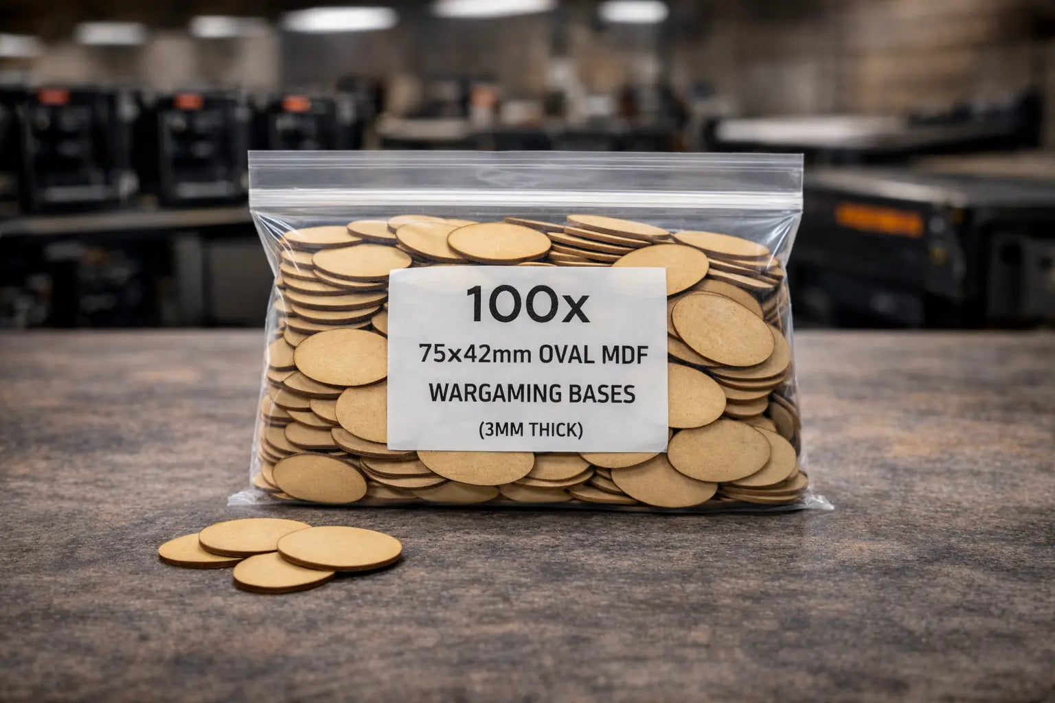 75x42mm Oval MDF Bases 3mm Thick Wargaming Miniatures Bikes Tabletop UK 3D Peak Print