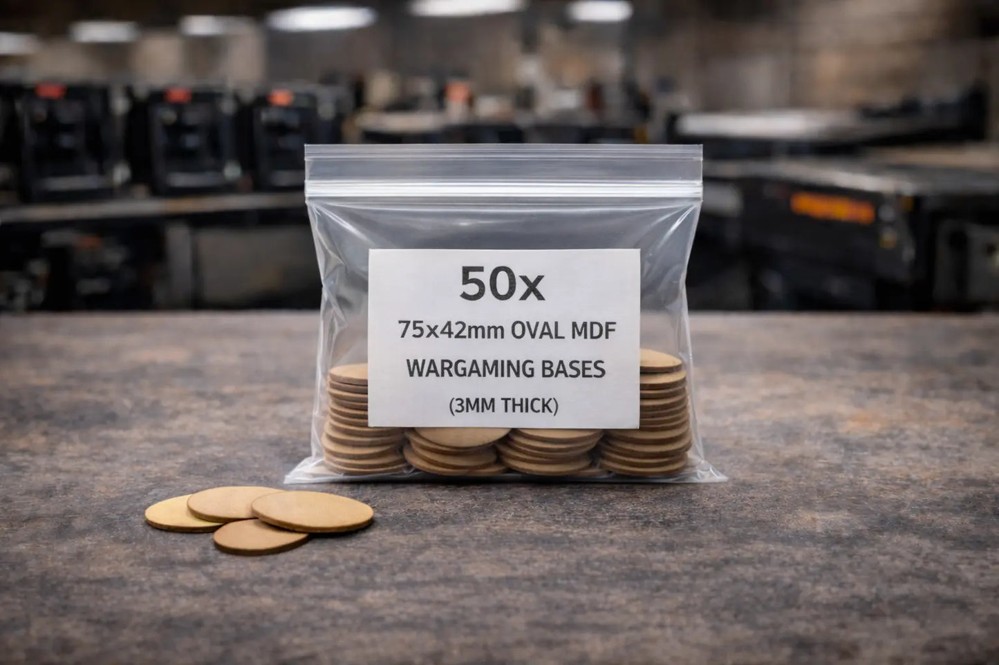 75x42mm Oval MDF Bases 3mm Thick Wargaming Miniatures Bikes Tabletop UK 3D Peak Print