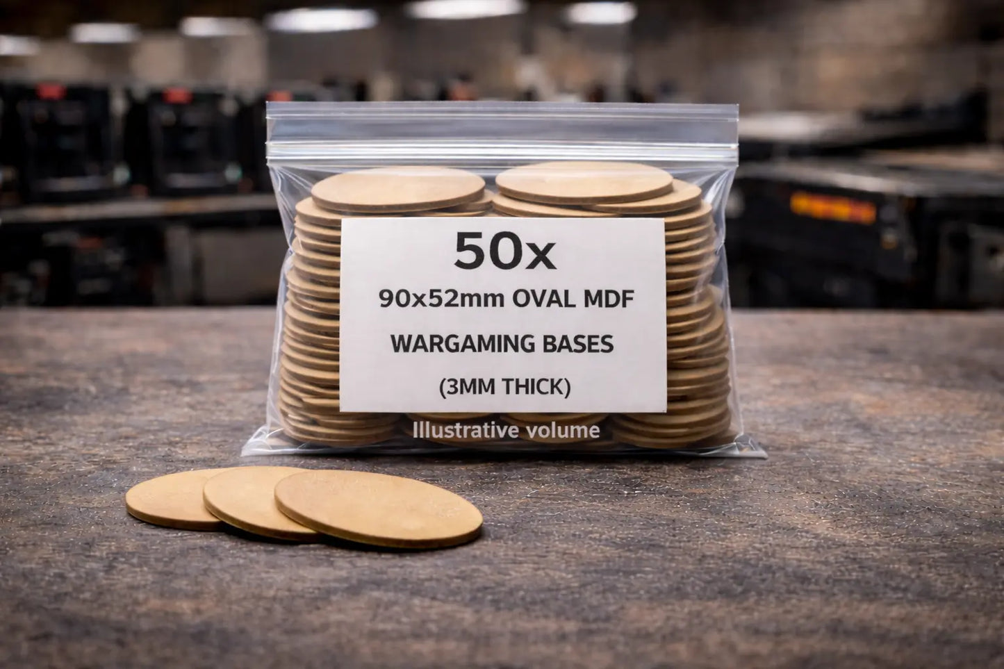 90x52mm Oval MDF Bases 3mm Thick Wargaming Miniatures Cavalry Tabletop UK 3D Peak Print