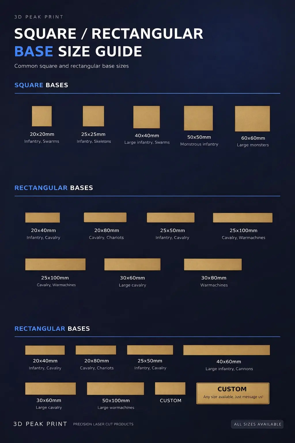 60x35mm Oval MDF Bases 3mm Thick Wargaming Miniatures Cavalry Tabletop UK 3D Peak Print