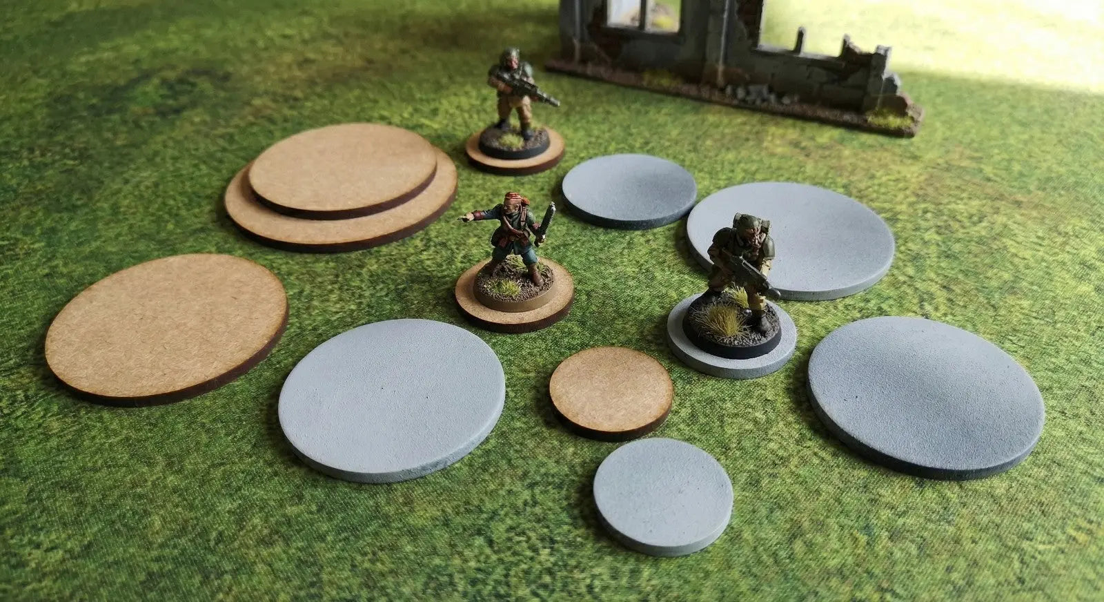 Round MDF Bases Wargames Tabletop Miniature Figures Laser Cut Wood - All Sizes 3D Peak Print