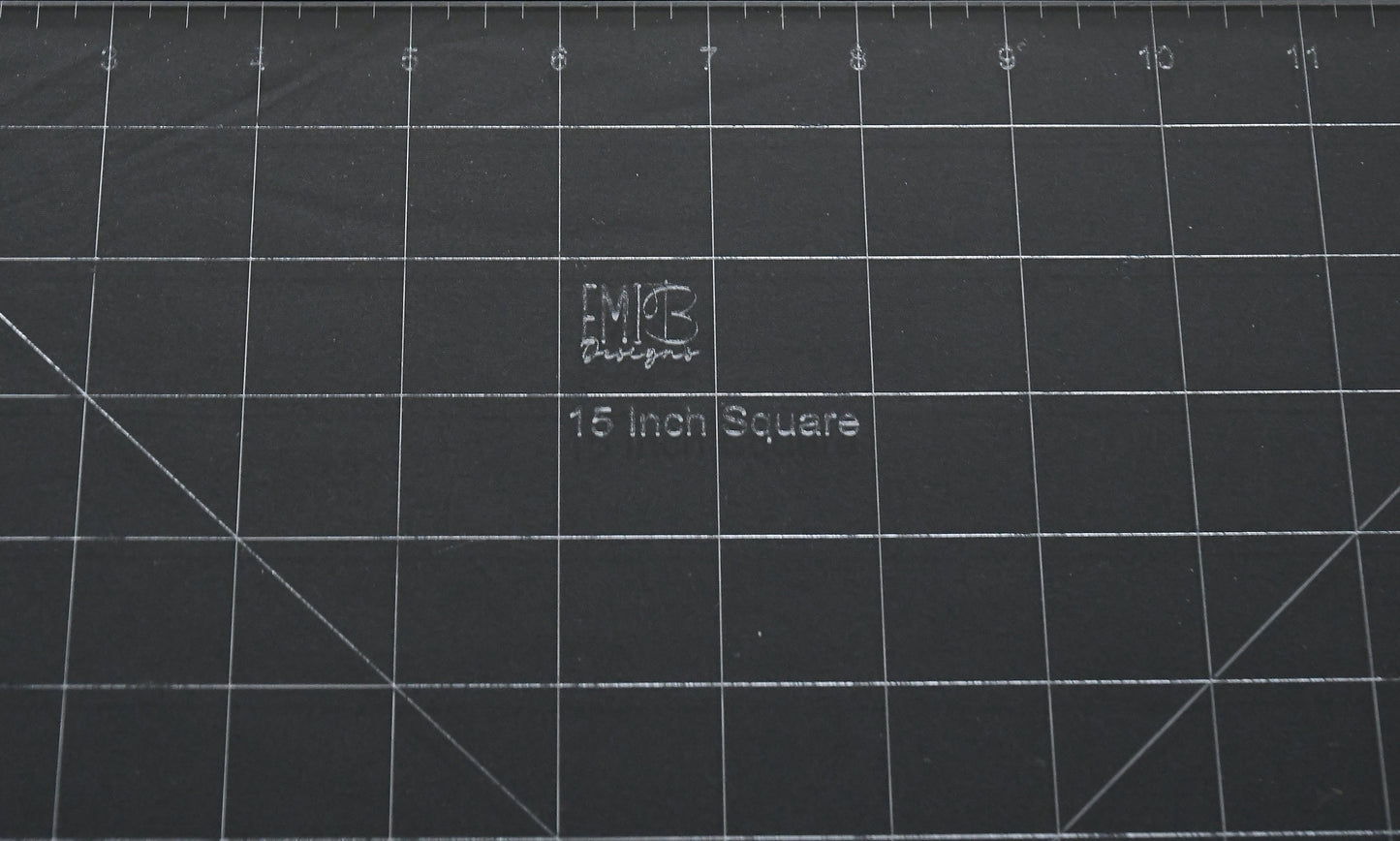 15 inch Square Acrylic Sewing Ruler Emi B Designs